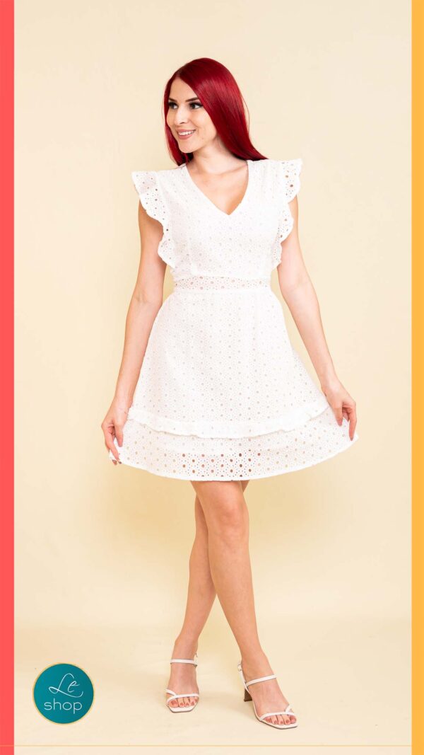 Vestido Librete Vuelos Blanco Ld Boutique Le Shop