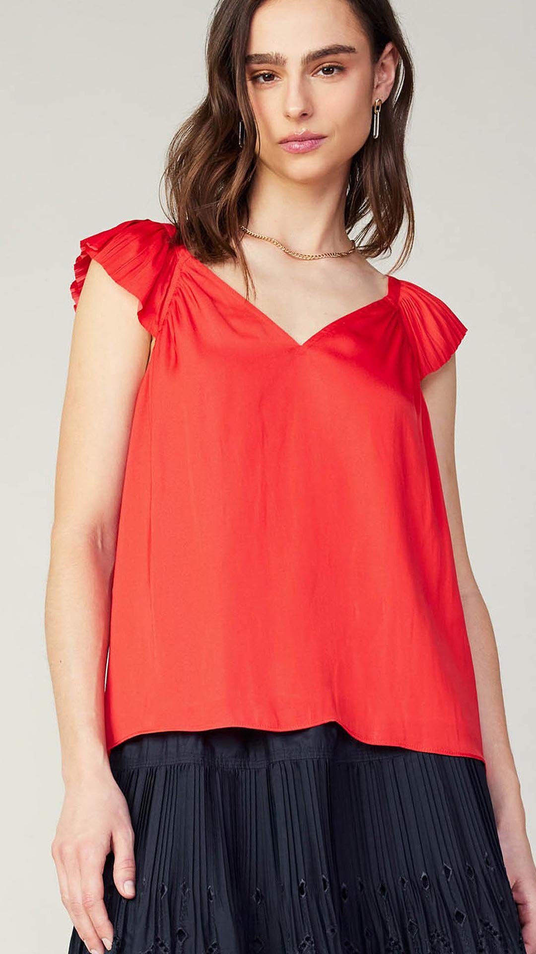 Blusa tirante vuelos Rojo Tomate LT10014