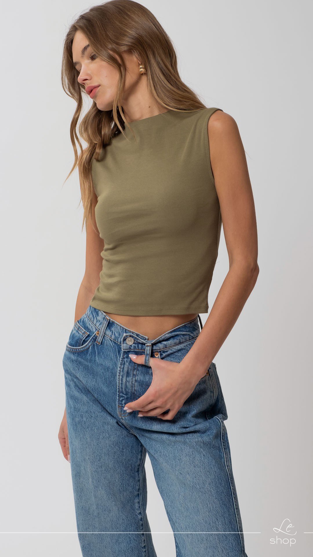 Blusa sin manga Verde Oliva LT10220