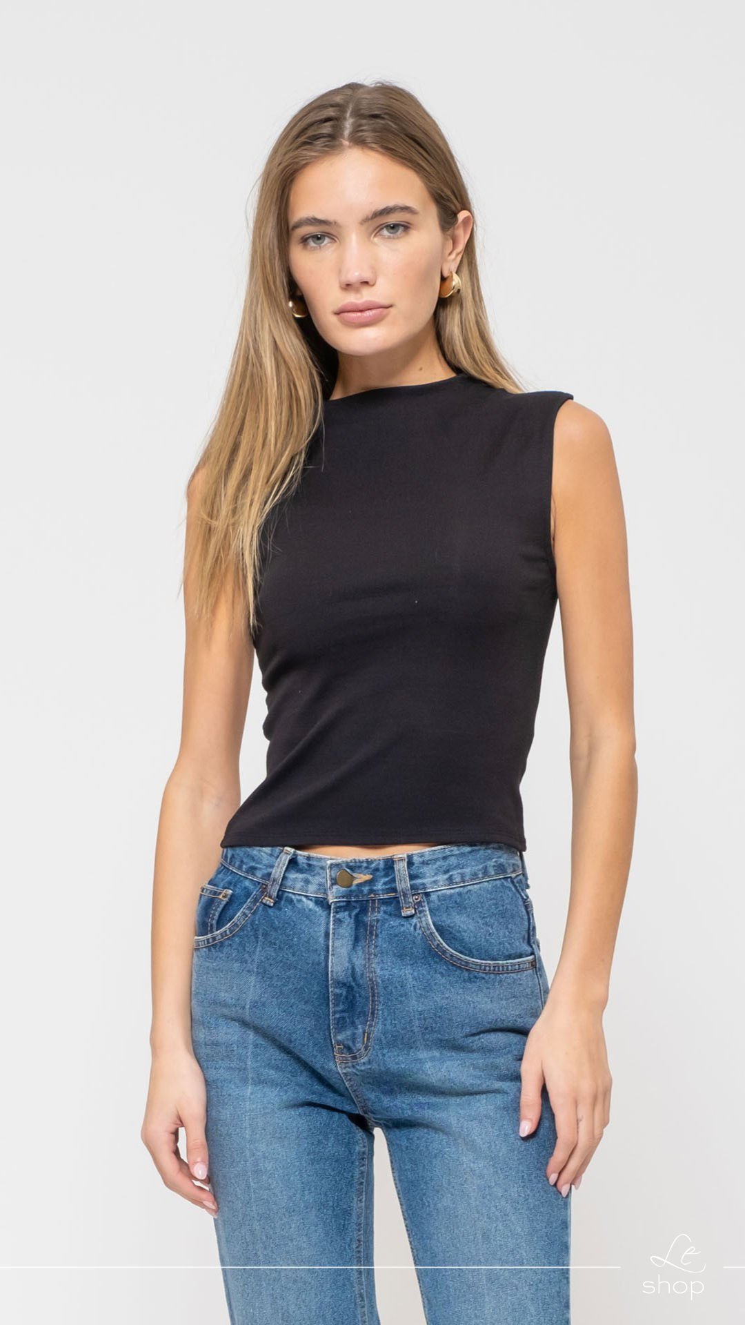 Blusa sin manga Negro LT10223