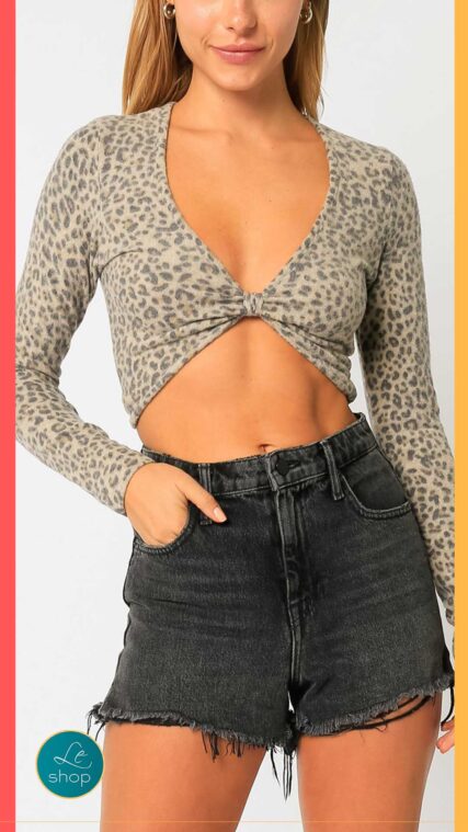 Blusa ml corta leopardo beige LT8352