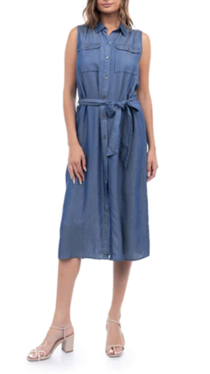 Vestido midi botones Azul Oscuro LD3453
