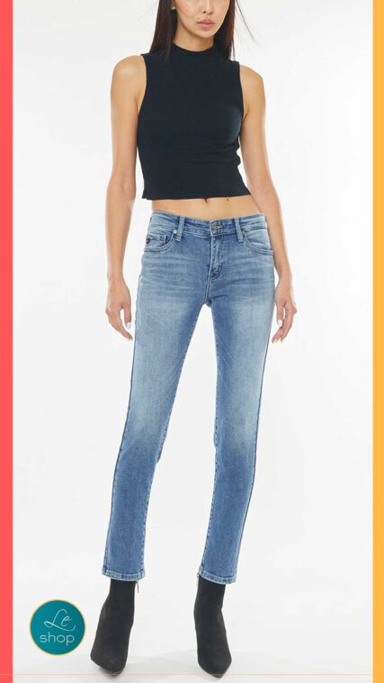 Pantalon mezclilla tubo azul medio LPL1624