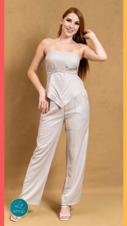 Blusa strapless dorado LT8661