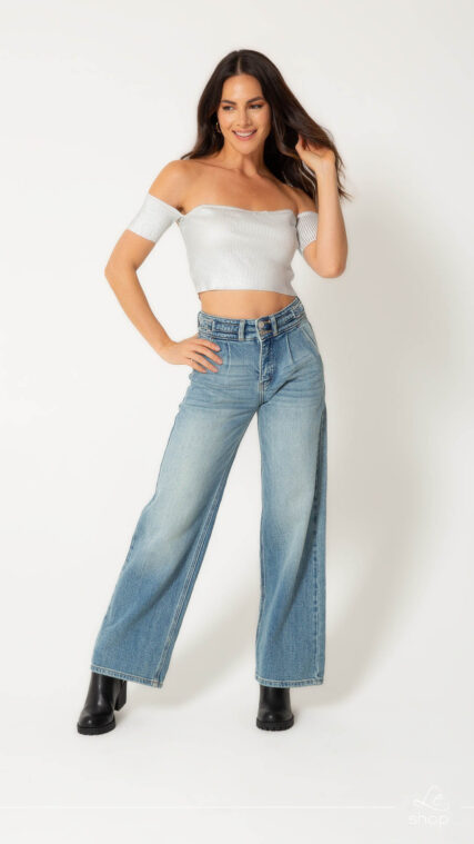 Pantalon ancho sisa Azul Medio LPL1855