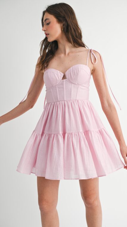 Vestido copas tirante Rosa LD3790
