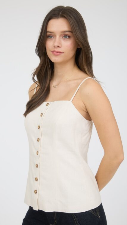 Blusa tirante botones Beige LT10785