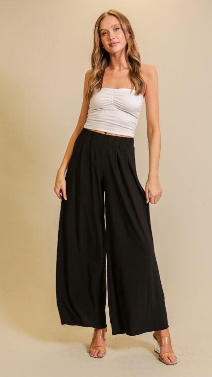 Pantalon ancho Negro liso LPL2044