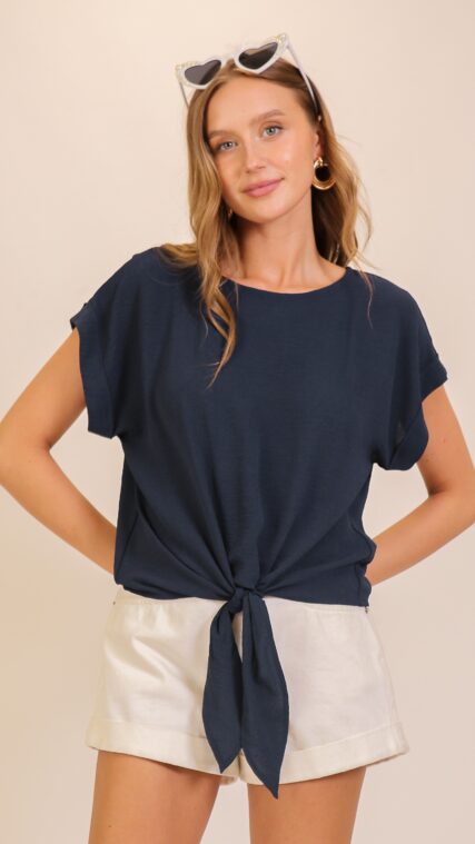 Blusa manga corta lazo Azul Marino LT10866