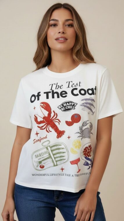 Blusa Of the Coast mariscos Blanco LT10806