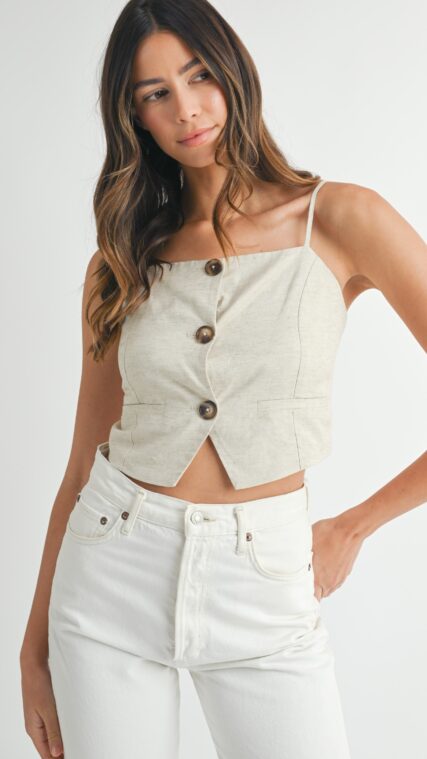 Blusa botones tirante corta Avena LT11043