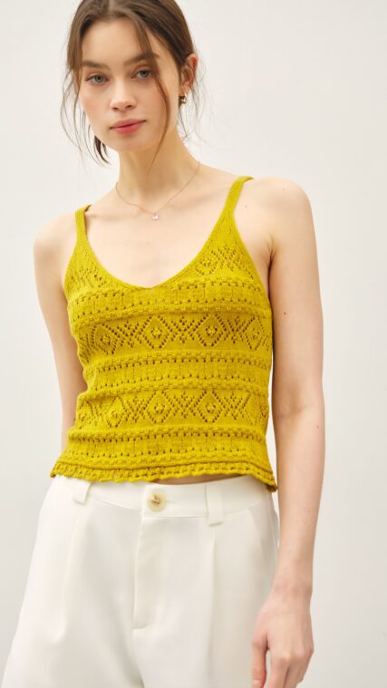 Blusa tejida tirante Verde Aguacate LT11064