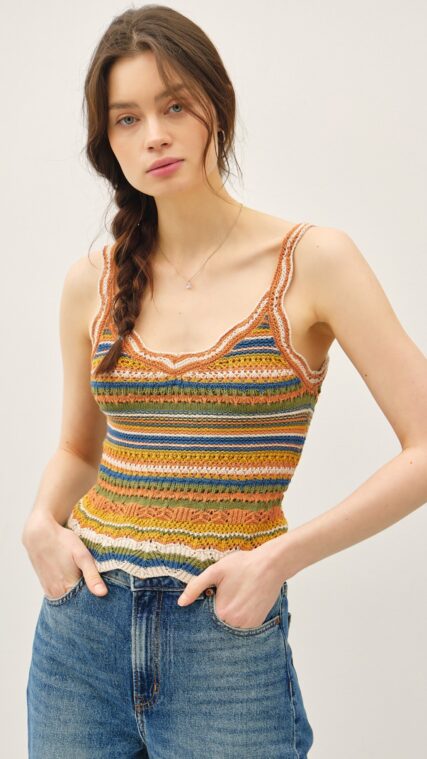 Blusa tejida multicolor Azul Terracota LT11066
