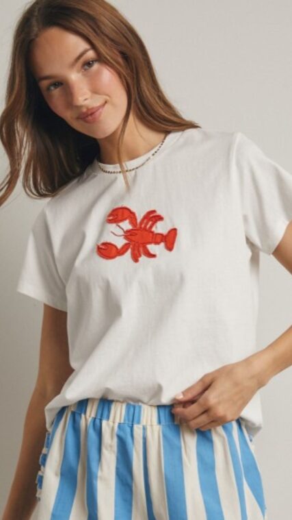 Blusa detalle cangrejo Blanco LT11116