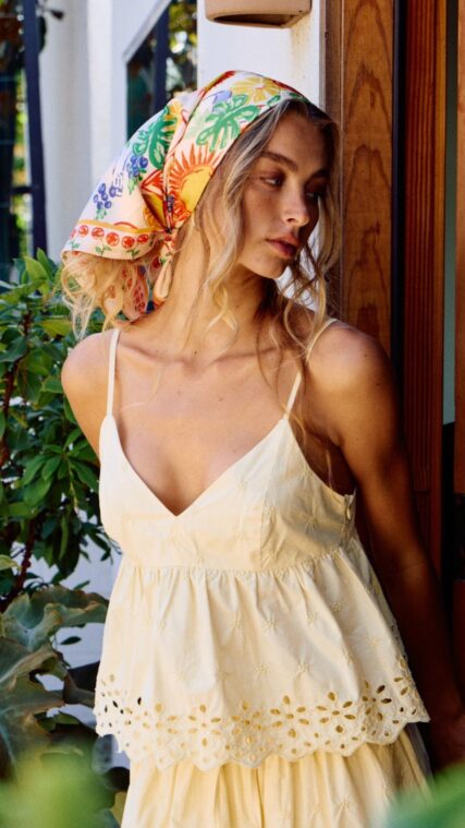 Blusa tirante bordado Amarillo Mantequilla LT11214