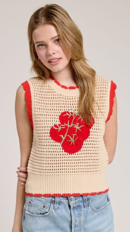 Blusa tejida Tomates Beige Rojo LT11322