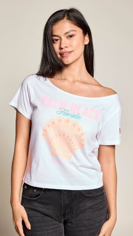 Blusa con concha PALM BEACH Blanco LT11316