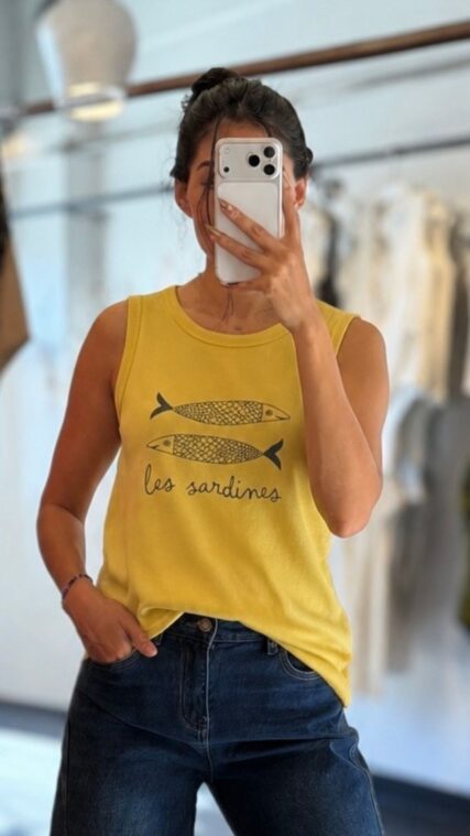 Blusa sin manga sardinas Amarillo LT11220