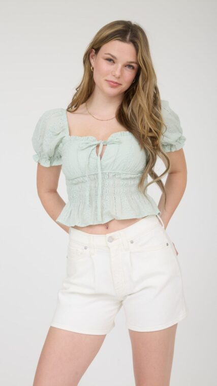 Blusa librete manga corta Verde Menta LT11268