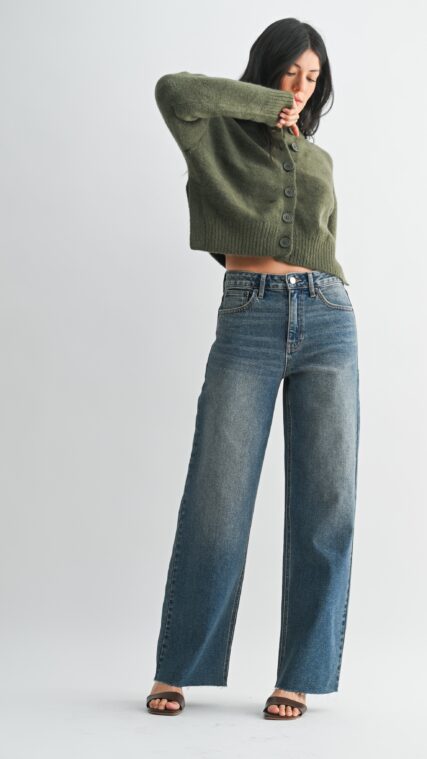 Pantalon Tall Wide Leg Scissor Cut recto Azul Medio LPL2146