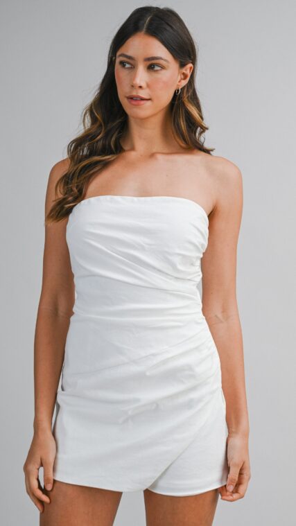 Enterizo strapless corto Blanco LD4068