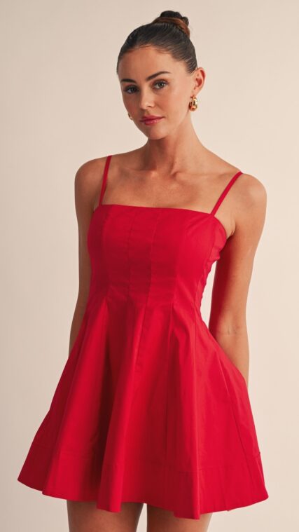 Vestido corto tirante Rojo D4083